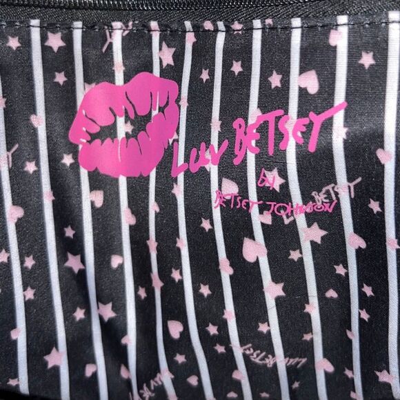 LUV Betsey Johnson Cat Pleather White Black Backpack - Picture 9 of 9